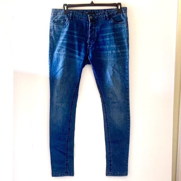 Brave Soul Mens Jeans Skinny Leg blue jean 5 pocket 41” L 36” W great condition - Picture 2 of 7